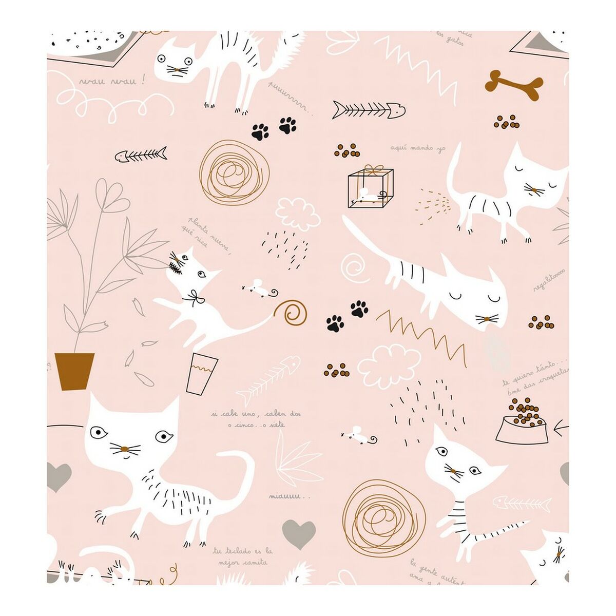 Jeu de draps Panzup Gatos 4 Lit king size 260 x 270 cm